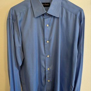David Donahue Long Sleeve Collared Button Down %100 cotton shirt Men size 16 1/2